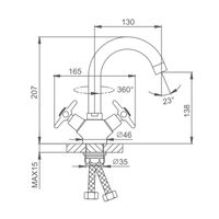 Смеситель для раковины Splenka S80.13, хром — фото 2, Смесители для раковины