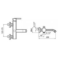 Смеситель для ванны Webert Azeta арт-AZ850102015 — фото 3, Смеситель для ванны