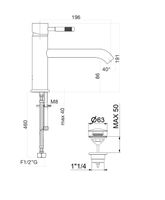 Смеситель для раковины Fiore XENON , черный арт-44NN5284 — фото 2, Смесители для раковины