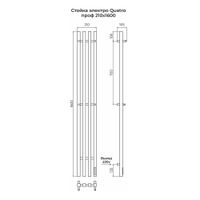 Полотенцесушитель электрический Terminus Стойка QUATRO проф 160, черный муар 4670078554680 — фото 2, Электрические полотенцесушители