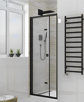 Душевая дверь Ceruttispa Bella 90 D91B профиль Черный стекло прозрачное — фото 9, Складные душевые двери