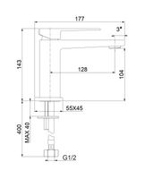 Смеситель для раковины Fiore KUBE 100NN8516, черный — фото 2, Смесители для раковины