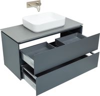 Тумба под раковину Allen Brau Infinity 100 1.21003.AM подвесная Антрацит матовый — фото 3, Тумбы под раковину