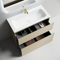 Тумба напольная SANCOS Folk Floor 995х445х850, c двумя ящиками оснащенными доводчиками, Капучино, арт. арт-FL100FCP — фото 2, Тумбы под раковину