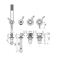 Смеситель для ванны Webert Opera Moderna , черный арт-OE860312560 — фото 2, Смеситель для ванны