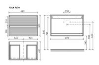 Тумба подвесная SANCOS Folk 690х445х500, c двумя ящиками оснащенными доводчиками, Капучино, арт.FL70CP — фото 6, Тумбы под раковину