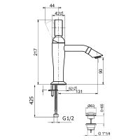 Смеситель для раковины Webert Opera , бронза арт-OA830102065 — фото 5, Смесители для раковины