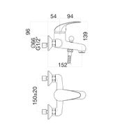 Смеситель для ванны Fiore MAX , хром арт-32CR1010 — фото 2, Смеситель для ванны
