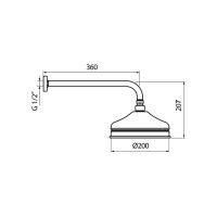 Верхний душ Webert , золото арт-AC0014010 — фото 2, Верхние души