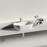 Раковина CERAMICANOVA Twist накладная овальной формы 500x300x140 белый матовый арт-CN12001MW — фото 2, Раковины накладные