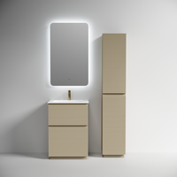 Тумба напольная SANCOS Folk Floor 590х445х850, c двумя ящиками оснащенными доводчиками, Капучино, арт. арт-FL60FCP — фото 5, Тумбы под раковину