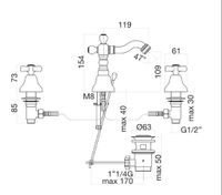 Смеситель для биде Fiore MARGOT , хром/золото арт-26CO0647 — фото 2, Смесители для биде