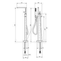 Смеситель для ванны напольный Webert Living , никель арт-LV851101345 — фото 2, Смесители напольные