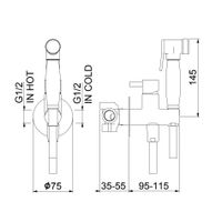Гигиенический душ со смесителем Webert Elio , никель арт-EL870302345 — фото 2, Гигиенические души