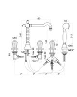 Товар: Смеситель на борт ванны Fiore VENERE SKY (SWAROVSKI®) 13OO0607, золото - фото 2 Смеситель на борт ванны Fiore VENERE SKY (SWAROVSKI®) 13OO0607, золото — фото 2, Смесители на борт ванны