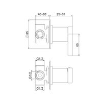 Смеситель для душа встраиваемый Webert Coral , черный арт-CO880101560 — фото 2, Встраиваемые смесители для душа