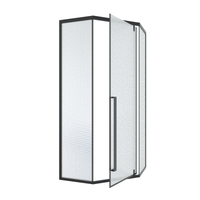 Душевой уголок Ceruttispa 90x90 C3ABD профиль Черный стекло рифленое — фото 5, Душевые уголки трапеция