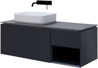 Тумба под раковину Allen Brau Infinity 120 L 1.21006.AM подвесная Антрацит матовый — фото 4, Тумбы под раковину