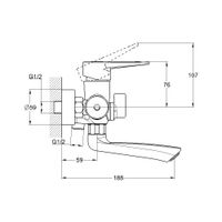 Смеситель для ванны G.Lauf NUD3-A045YW, белый — фото 2, Смеситель для ванны