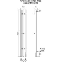 Товар: Полотенцесушитель электрический Terminus Стойка TRES проф 120, белый 4670078561947 - фото 2 Полотенцесушитель электрический Terminus Стойка TRES проф 120, белый 4670078561947 — фото 2, Электрические полотенцесушители