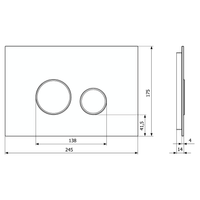 KK-POL 350/PPB/181-00-00(SPP/164/0/K) Vitrum Grande V1 Orbis Стеклянная панель смыва для инсталляции, цвет белый матовый — фото 3, Панели
