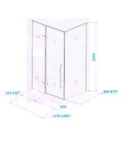 Душевой уголок Ceruttispa 120х90 C1A профиль Черный глянцевый стекло прозрачное — фото 9, Душевые уголки трапеция