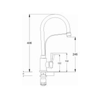 Смеситель для кухни с гибким изливом G.Lauf ZAP4-D090, нержавеющая сталь — фото 2, Смесители для кухни