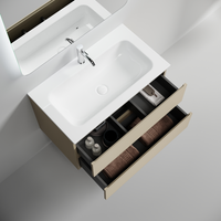 Тумба подвесная SANCOS Folk 790х445х500, c двумя ящиками оснащенными доводчиками, Капучино, арт.FL80CP — фото 2, Тумбы под раковину