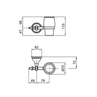 Стакан для ванной Webert Armony , золото арт-AM500301010 — фото 2, Стаканы для зубных щеток
