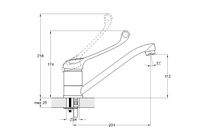 Смеситель для кухни с хирургической ручкой G.Lauf 4D4-A027, хром — фото 2, Смесители для кухни