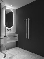 Полотенцесушитель электрический (встраиваемый) 1000*456 c терморегуляторм, цвет: хром. арт-AQM3132CR — фото 2, Электрические полотенцесушители