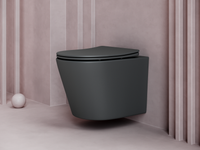 Унитаз Ceramicanova Balearica CN6000MDH подвесной Темный антрацит матовый с сиденьем Микролифт — фото 4, Подвесные унитазы