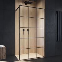 Душевая перегородка Ceruttispa Muza 100x100 T100 профиль Черный стекло прозрачное — фото 2, Душевые перегородки