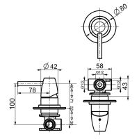 Смеситель для душа встраиваемый Webert Opera Moderna , черный арт-OE880101560 — фото 2, Встраиваемые смесители для душа