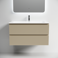 Тумба подвесная SANCOS Folk 890х445х500, c двумя ящиками оснащенными доводчиками, Капучино, арт.FL90CP — фото 1, Тумбы под раковину