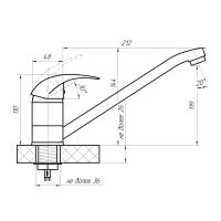 Смеситель для кухни с хирургической ручкой Сантаком stMIRA 5379, хром — фото 2, Смесители для кухни