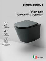 Унитаз Ceramicanova Balearica CN6000MDH подвесной Темный антрацит матовый с сиденьем Микролифт — фото 14, Подвесные унитазы