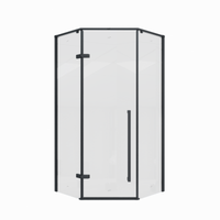 Душевой уголок Ceruttispa 100х100 C2A профиль Черный матовый стекло прозрачное — фото 1, Душевые уголки трапеция