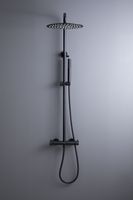 Душевая система Allen Brau Fantasy с термостатом Черная матовая арт-5.11001-31 — фото 13, Душевые стойки