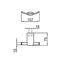Двойной крючок для ванной Webert Aria , хром арт-AI500401015 — фото 2, Крючки для полотенец