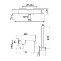 Смеситель для ванны Webert One-X , белый/сталь арт-OX850101741 — фото 2, Смеситель для ванны