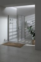 Душевая дверь Allen Brau Priority 140 3.31011.BA профиль Серебро брашированное стекло прозрачное — фото 26, Распашные душевые двери