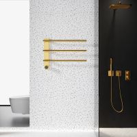 Полотенцесушитель электрический 520*384 c терморегуляторм, цвет: золото шлифованное. арт-AQM3113BG — фото 2, Электрические полотенцесушители