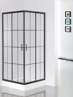 Душевой уголок Ceruttispa Muza 90x90 профиль Черный стекло прозрачное с рисунком — фото 5, Квадратные душевые уголки