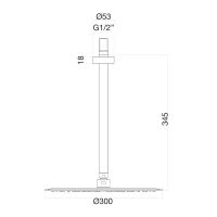Верхний душ ультратонкий с кронштейном Fiore , хром арт-30CR8641 — фото 2, Верхние души