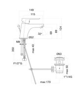 Смеситель для раковины Fiore KEVON CHIC , хром/черный арт-81BX8120 — фото 2, Смесители для раковины