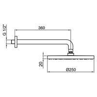 Верхний душ Webert Comfort арт-AC0398980METAL — фото 2, Верхние души