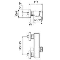Смеситель для душа Webert Kimono KI870102015, хром — фото 2, Смеситель для душа