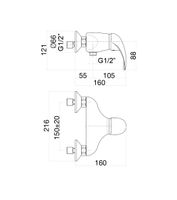 Смеситель для душа Fiore NEXUS , хром арт-43CR1600 — фото 2, Смеситель для душа