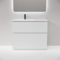 Тумба напольная SANCOS Folk Floor левая 995х445х850, c двумя ящиками оснащенными доводчиками, Bianco, арт.FL100FLW — фото 6, Комоды и тумбы для ванной комнаты